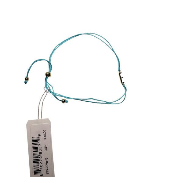 Gorjana Initial Prism Bracelet – Blue String, Letter "E" - Picture 3 of 5